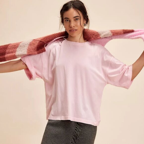 We The Free Perfect Oversized Tee In Pink A Boo - Picture 1 of 3
